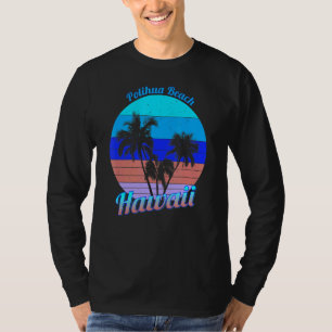 Camiseta Polihua Beach Hawaii Retro Tropical Palm Trees Vac