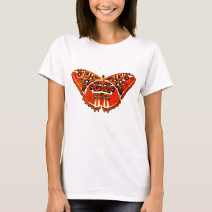 Camiseta Polilla gitana, naranja oxidado y negro