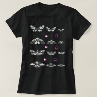 Camiseta Polilla y Mariposa en Blanco y Negro, Arte de Inse