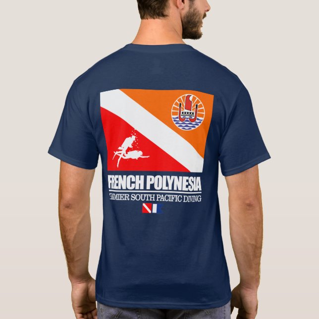 Camiseta Polinesia Francesa de buceo (sq.) (Reverso)