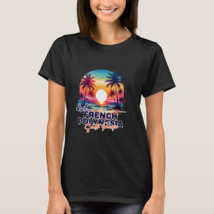 Camiseta Polinesia Francesa Sunset Beach Palm Tree Trip Sou