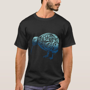 Camiseta Polinesia Maori Kiwi Bird Ocean Blue Nueva Zelanda