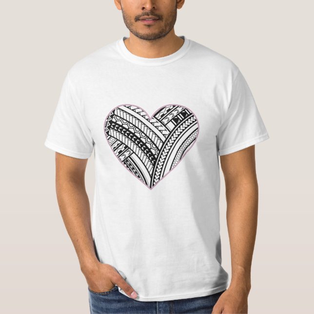 Camiseta polinesia para el corazón (Anverso)