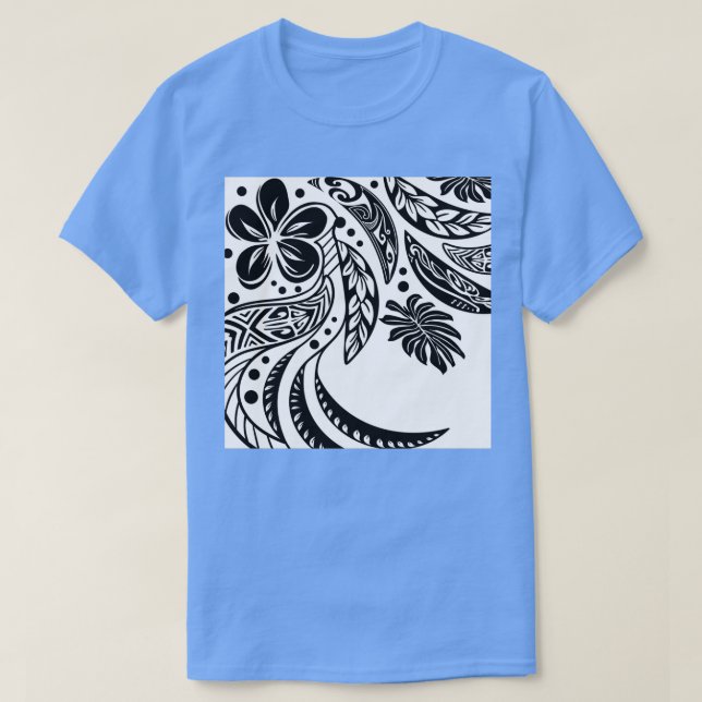 Camiseta Polinesia Tribal Negra Y Blanco (Diseño del anverso)