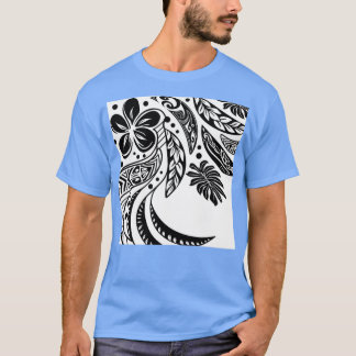 Camiseta Polinesia Tribal Negra Y Blanco