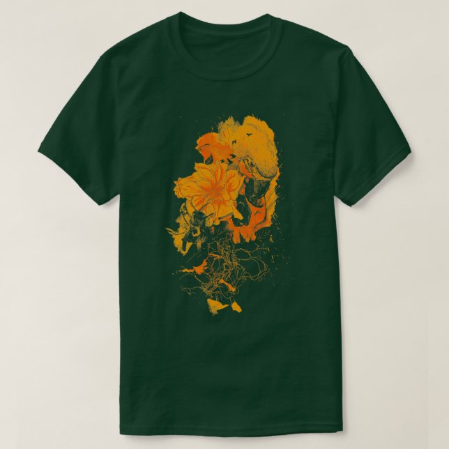 Camiseta Polinización Fuego oscuro (Diseño del anverso)