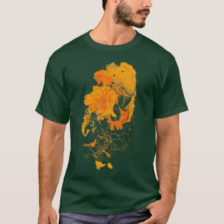 Camiseta Polinización Fuego oscuro
