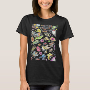 Camiseta Polinizadores Acuarela Abejas Flores Escarabajos M