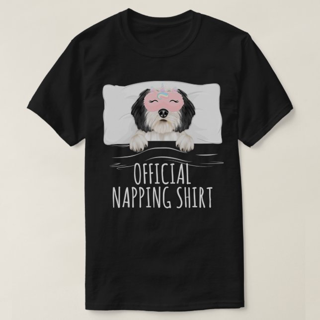 Camiseta Polish Lowland Sheepdog Unicorn Sleep Mask Officia (Diseño del anverso)
