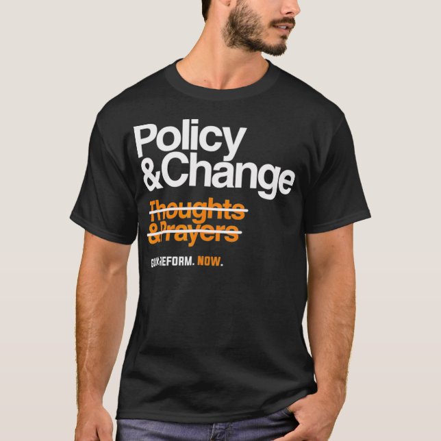 Camiseta Política y cambio para la reforma de las armas aho (Anverso)