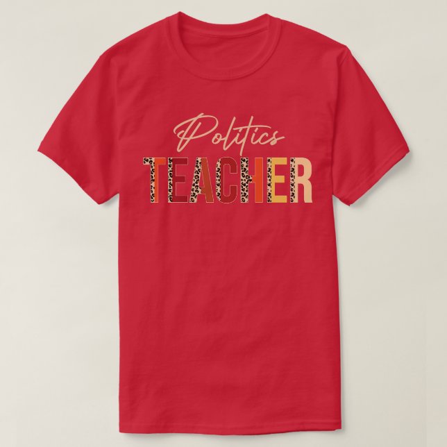 Camiseta Politics Teacher leopard Fall Autumn Lovers Thanks (Diseño del anverso)