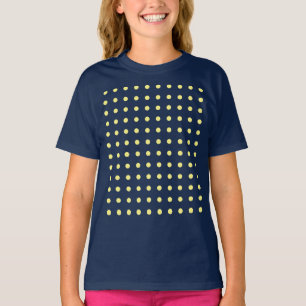 Camiseta Polka amarillo de la luz azul de la marina pone de