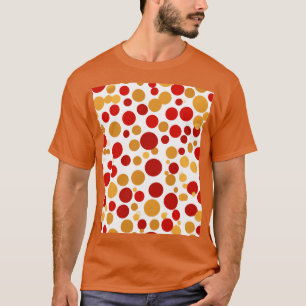 Camiseta Polka dorada y roja puja - patrón sin costuras de 