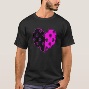 Camiseta Polka Dot Heart In Black And Pink