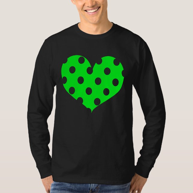 Camiseta Polka Dot Heart Plain Color BRIGHT GREEN (Anverso)