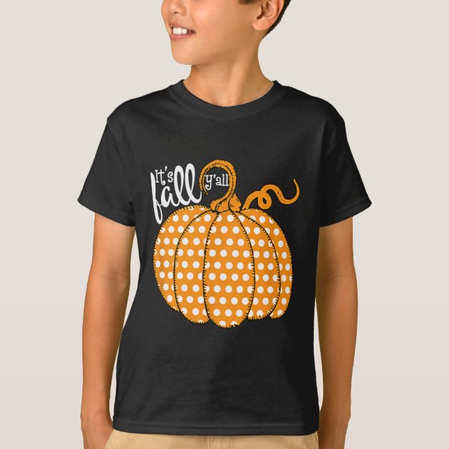 Camiseta Polka Dot Pumpkin Happy Fall - Caída del Sur (Anverso)