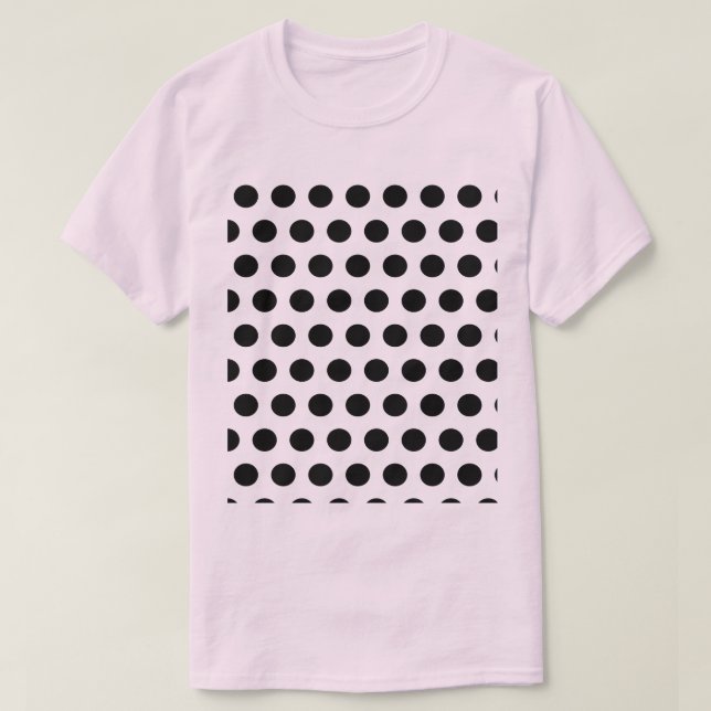 Camiseta Polka Dot (rosa y negro) (Diseño del anverso)