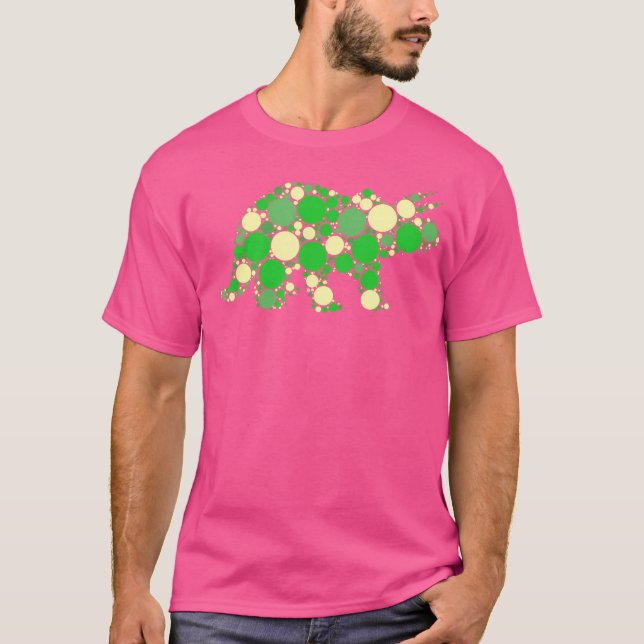 Camiseta Polka Verde Dot T Rex Dinosaur Tshirt Internaciona (Anverso)