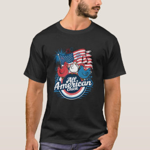 Camiseta Pollita Americana Orgullosa 4 De Julio Retro Patri