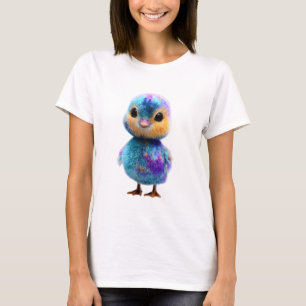 Camiseta Pollita de Pelusa Psicodélica Verde Galaxy Mujer