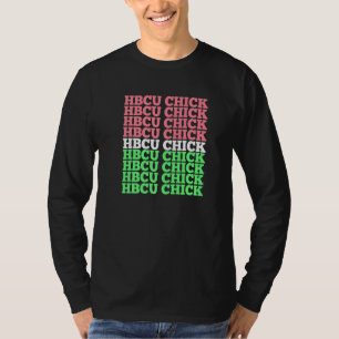 Camiseta Pollita HBCU Repetición Rosa y Verde