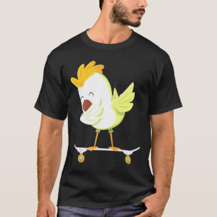 Camiseta Pollita Patinando En Monopatin Para Skat