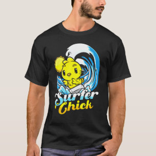 Camiseta Pollita surfista gallina ola surfista playa surf