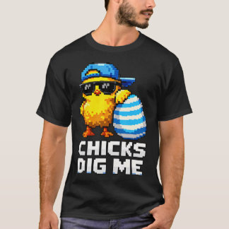 Camiseta Pollitas Divertidas Me Gustan Pascua Niños Hombres