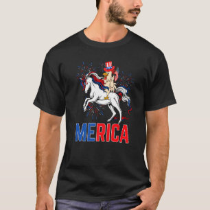 Camiseta Pollito Americano Unicornio Bandera Americana Feli