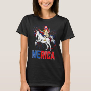Camiseta Pollito de América Unicornio Bandera Americana Fel