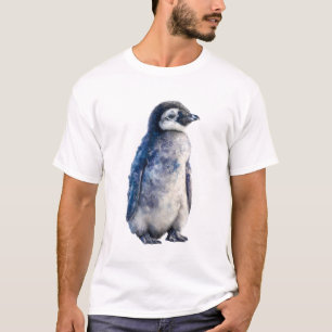 Camiseta Pollito de pingüino azul acuarela hombres