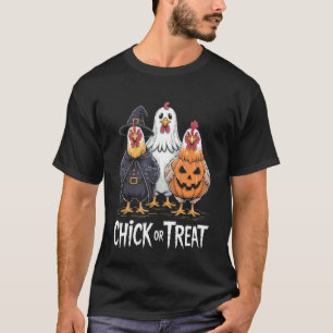 Camiseta Pollito Divertido de Terror o Truco Pollitos Bruja