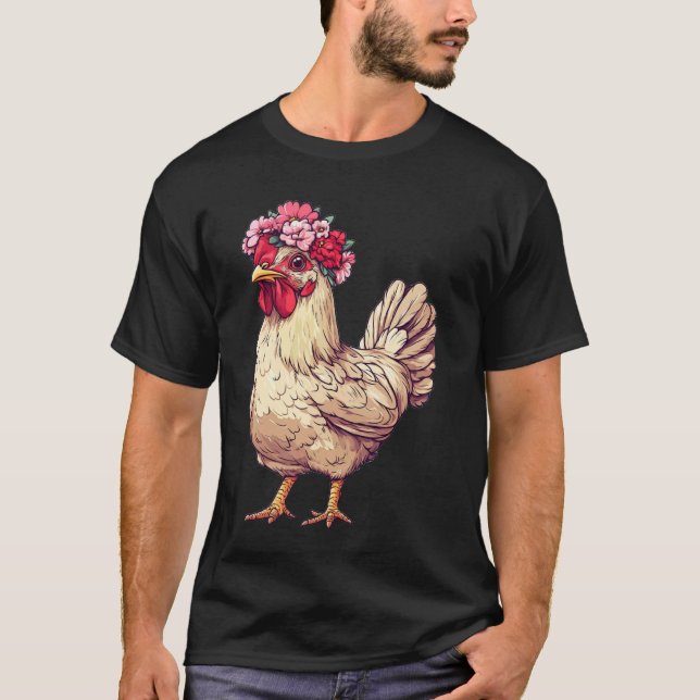 Camiseta Pollito Lindo Con Sombrero De Flor (Anverso)
