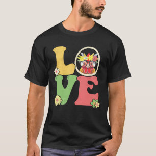 Camiseta Pollito Lindo Signo de Paz Amor 60s 70s Groovy Hip
