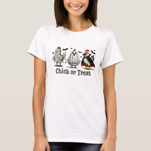 Camiseta Pollito o Truco Gallinas Divertidas de Halloween