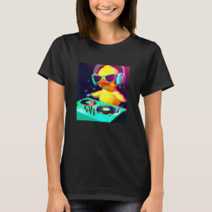 Camiseta Pollito Pato DJ Fiesta Club Disc Jockey Gif EDM Ba