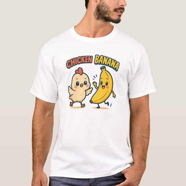 CAMISETA ¡POLLITO PLÁTANO MONADA! (Anverso)