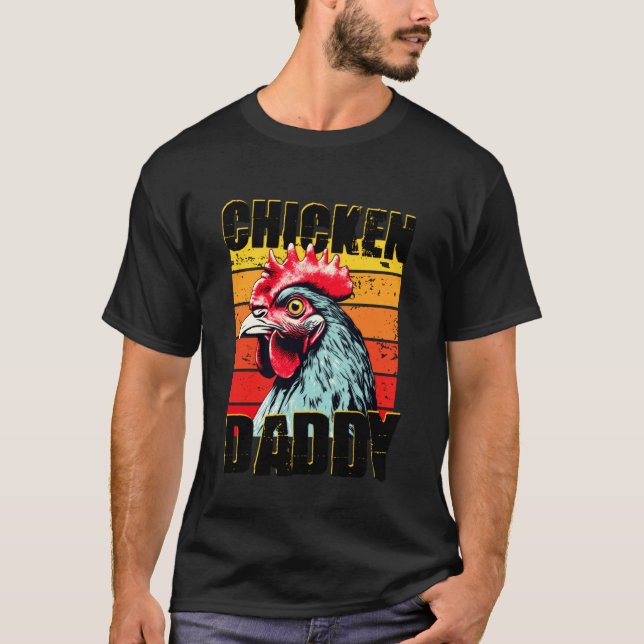 Camiseta Pollito vintage Daddy criando pollos de granja (Anverso)
