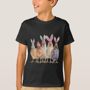 Camiseta Pollitos divertidos de Pascua con orejas de conejo