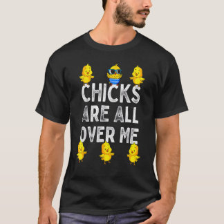 Camiseta Pollitos Están Por Todas Partes Mía Pascua Diverti
