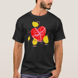 Camiseta Pollitos Lindos Cumpleaños Chica Corazón Abierto G