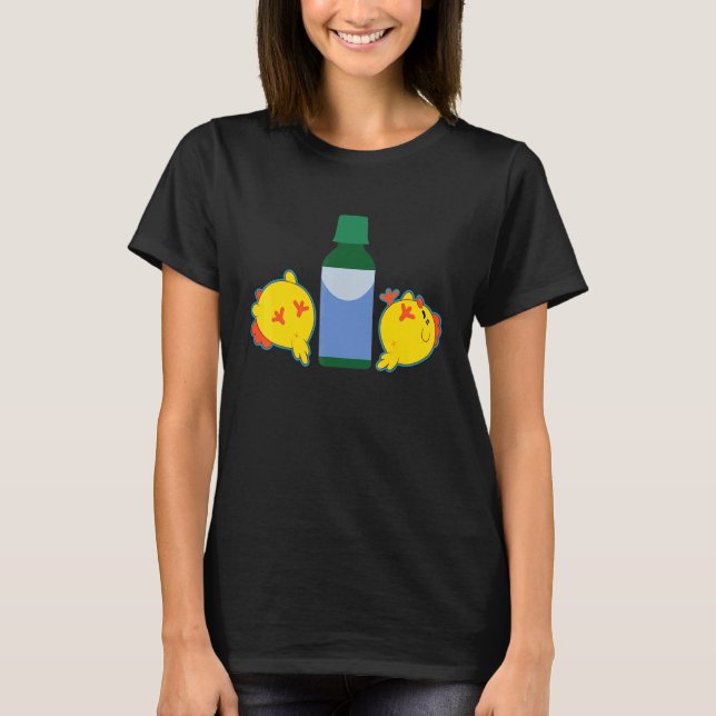 Camiseta Pollitos Lindos Pollo Dormilón Meme (Anverso)
