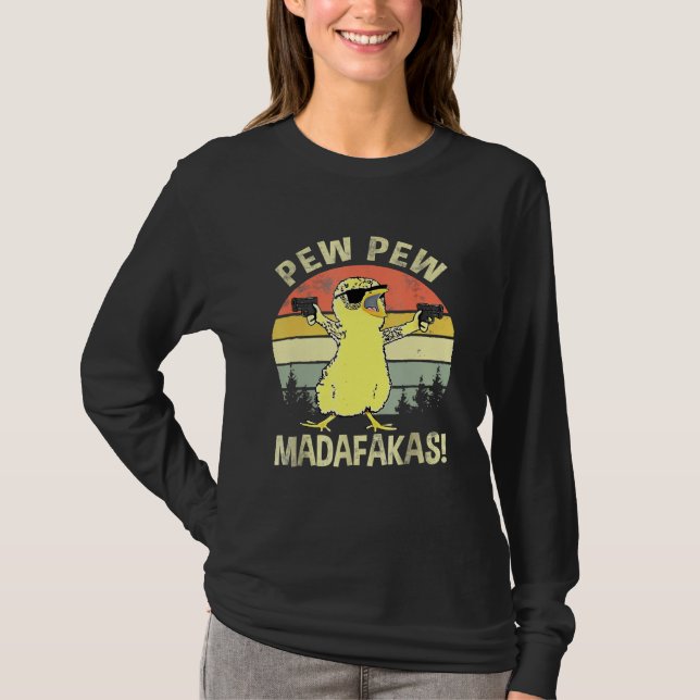 Camiseta Pollitos Pew Pew Madafakas (Anverso)