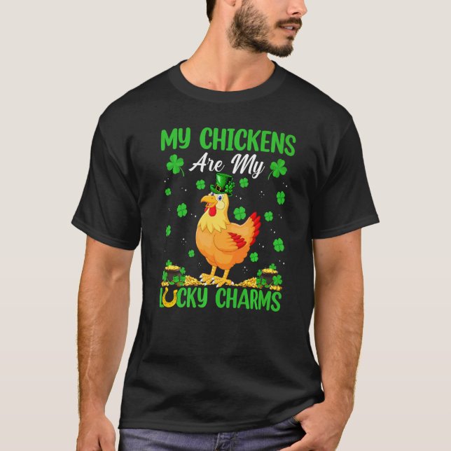 Camiseta Pollitos Son Mis Amuletos De La Suerte Pollo Día D (Anverso)