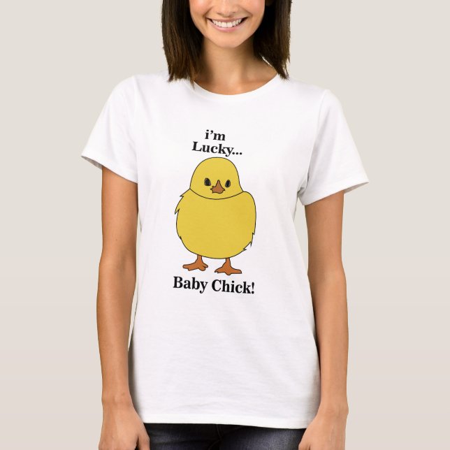 Camiseta Pollitos Soy Afortunado Pollito Bebe (Anverso)