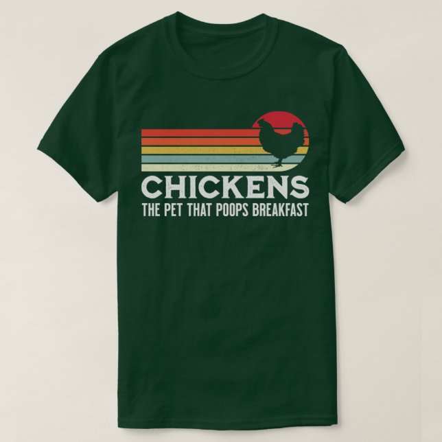 Camiseta Polliza Al Mascota Que Desayuna Gracioso Agriculto (Diseño del anverso)