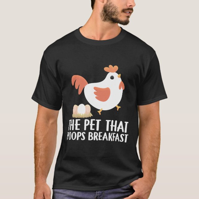 Camiseta Polliza Al Mascota Que Empieza El Desayuno Huevo L (Anverso)