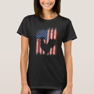 Camiseta Pollo 4 De Julio Rooster Bandera Estadounidense Pa