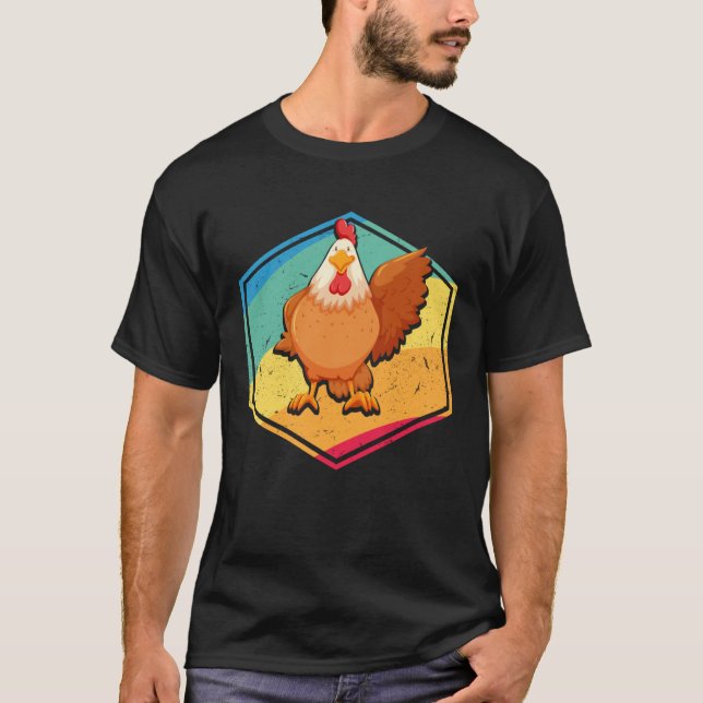 Camiseta Pollo al Estilo Retro (Anverso)