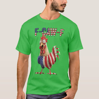 Camiseta Pollo Americano Divertido FCawF Bandera de EE. UU.